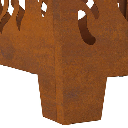 Vuurkorf Vierkant Weerbestendig Staal Verweerd staal/Bruin 40 x 40 x 40 cm