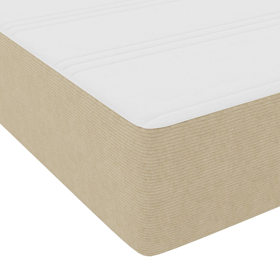 Boxspring Bed Met Matras Lichtgroen Grijs Klein Tweepersoons Corduroy Stof