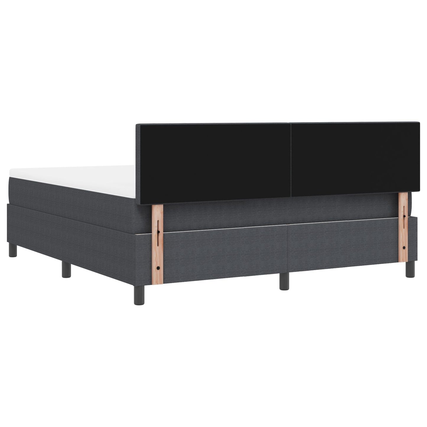 Boxspring Bed Met Matras Donkergrijs Super King Corduroy Stof