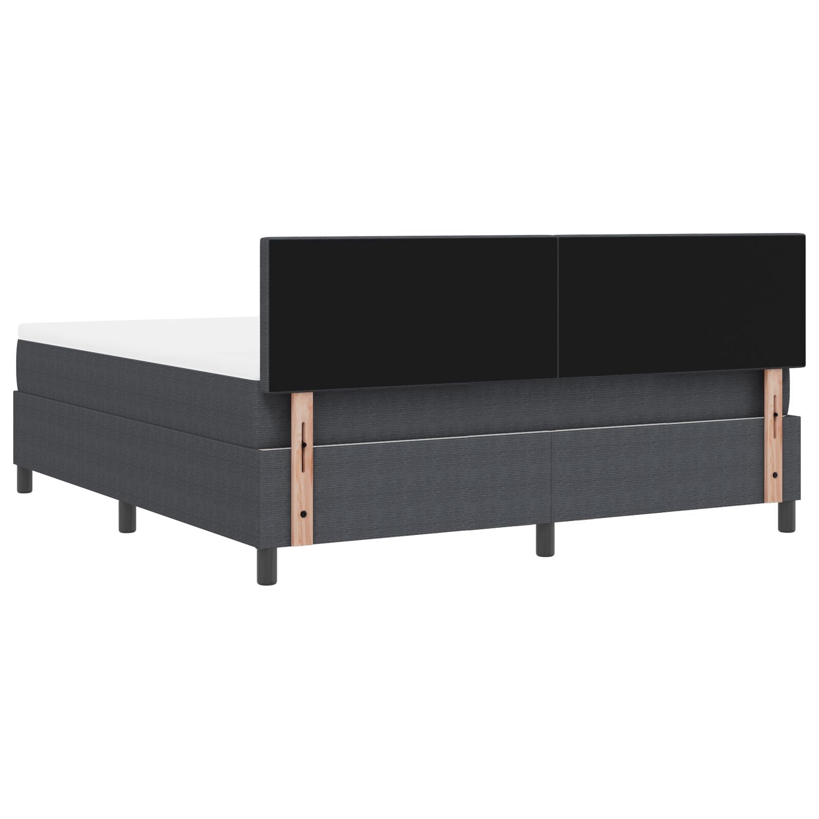 Boxspring Bed Met Matras Donkergrijs Super King Corduroy Stof
