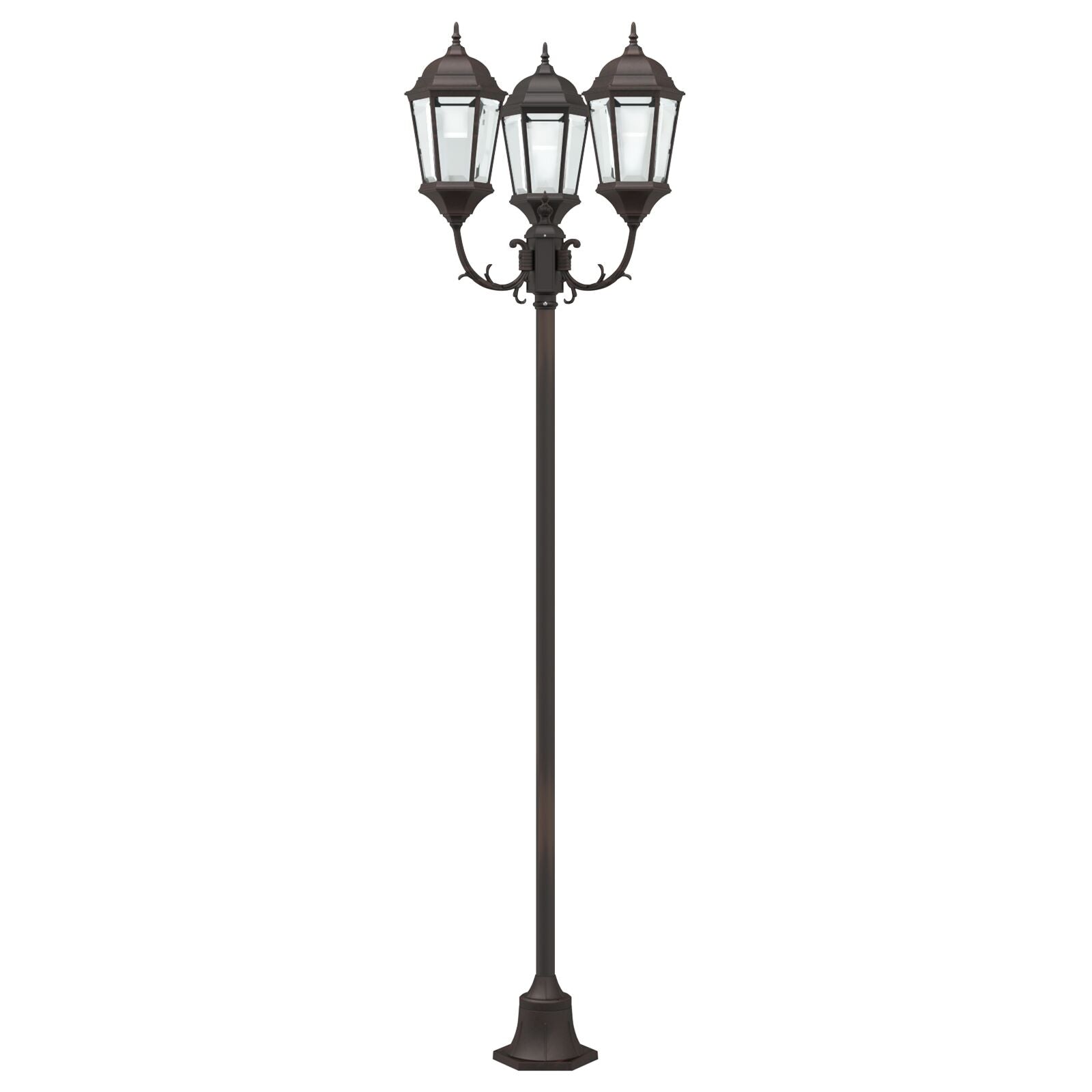 Tuinlichtpaal 3-Lamp E27 220 Cm Aluminium Brons