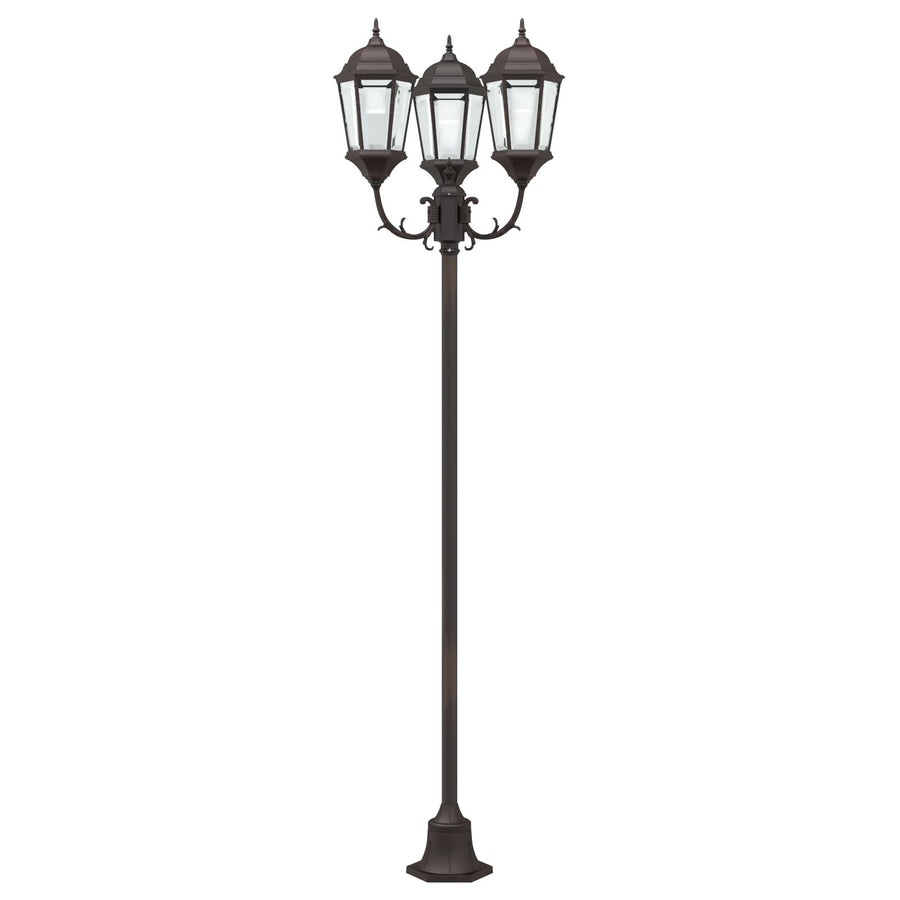 Tuinlichtpaal 3-Lamp E27 220 Cm Aluminium Brons