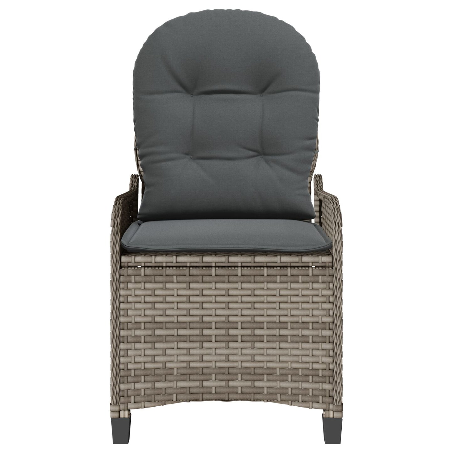 Relaxstoel Met Kussen Poly Rattan Grijs