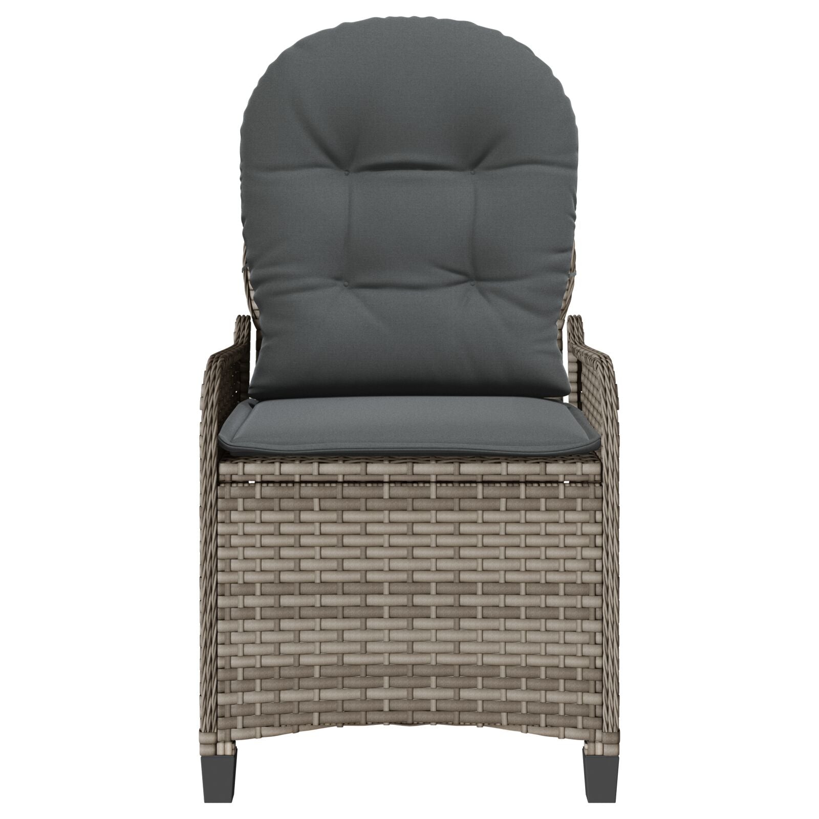 Relaxstoel Met Kussen Poly Rattan Grijs