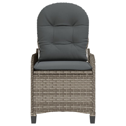 Relaxstoel Met Kussen Poly Rattan Grijs