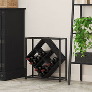 Wijnrek 51x18x52,5 cm zwart bewerkt hout