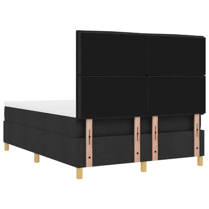 Boxspring Bed Met Matras En Bank Stof Zwart 140 x 200 cm Lijnen ontwerp