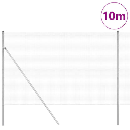 Hekpaalset Set Van 2 Gegalvaniseerd Staal 10 X 1,5 M Duurzaam Gegalvaniseerd Staal