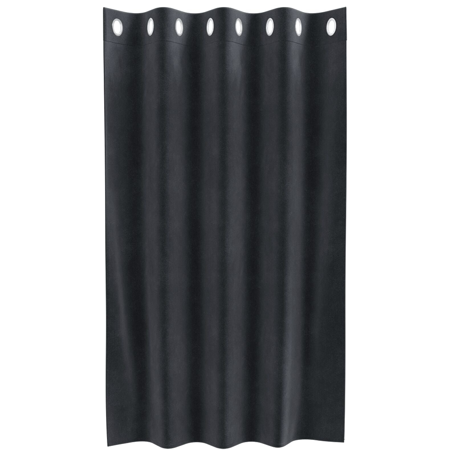 Zwarte Outdoorgordijnen 2 Stuks Fluweel Donkergrijs 140 x 140 cm met oogjes