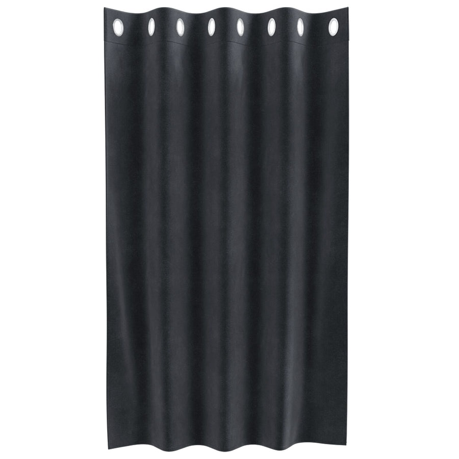 Zwarte Outdoorgordijnen 2 Stuks Fluweel Donkergrijs 140 x 140 cm met oogjes