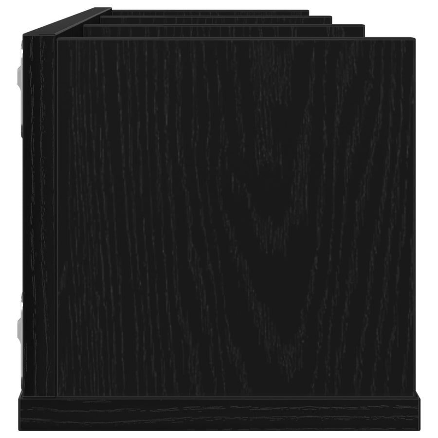 Cd Wandrek Zwart Eiken 75X18X18 Cm Behandeld Hout