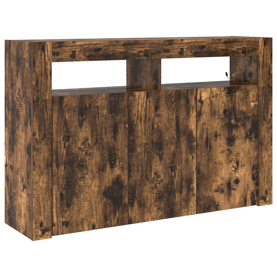 Dressoir Samengesteld Hout 116 X 30 X 75 Cm Gerookt Eiken