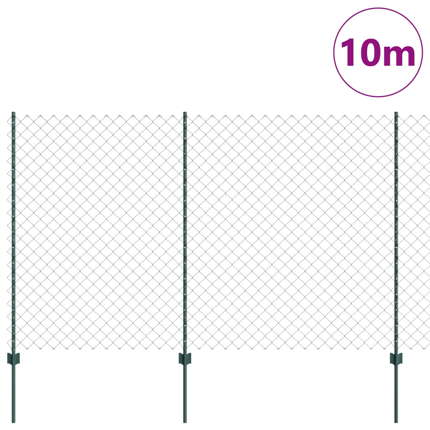 Kettinglinkhek Met 10 U-Palen Groen 1.6X10 M Staal