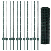 Hek 1x25 m groen staal PVC