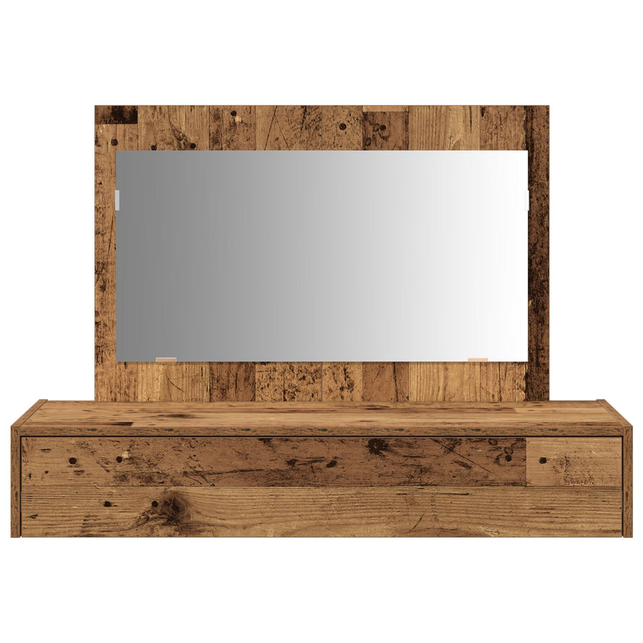 Wandkaptafel - Vintage Hout - 100 x 40 x 70 cm Oude hout zonder LED