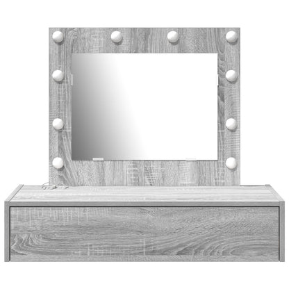 Wandkaptafel -Lampen 83 x 40 x 70 cm Grijze sonoma met LED
