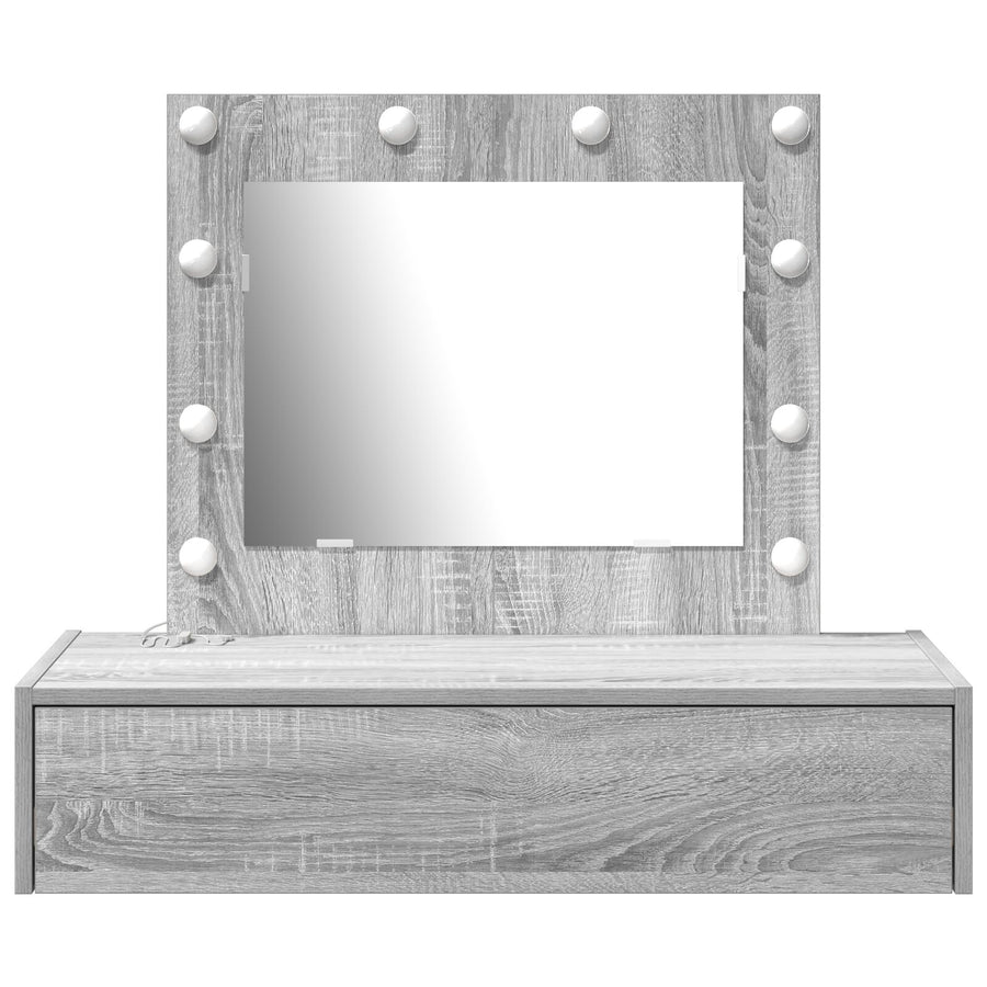 Wandkaptafel -Lampen 83 x 40 x 70 cm Grijze sonoma met LED