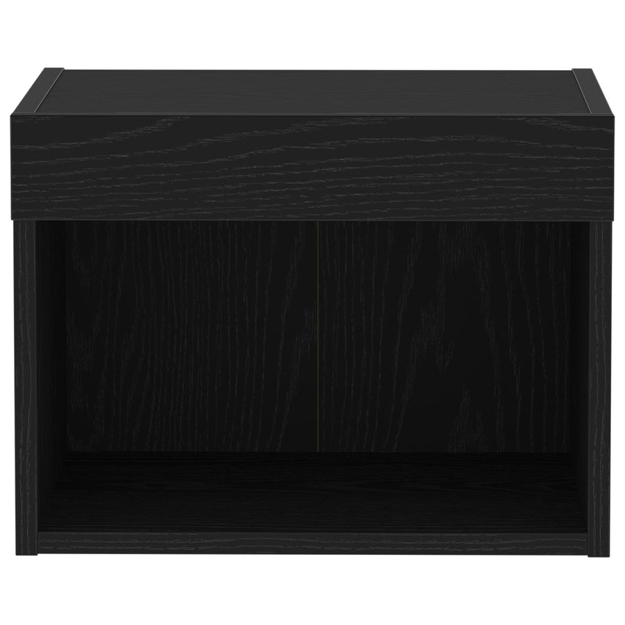 Wandkast Met Led-Verlichting Zwart Eik 40X30X30 Cm