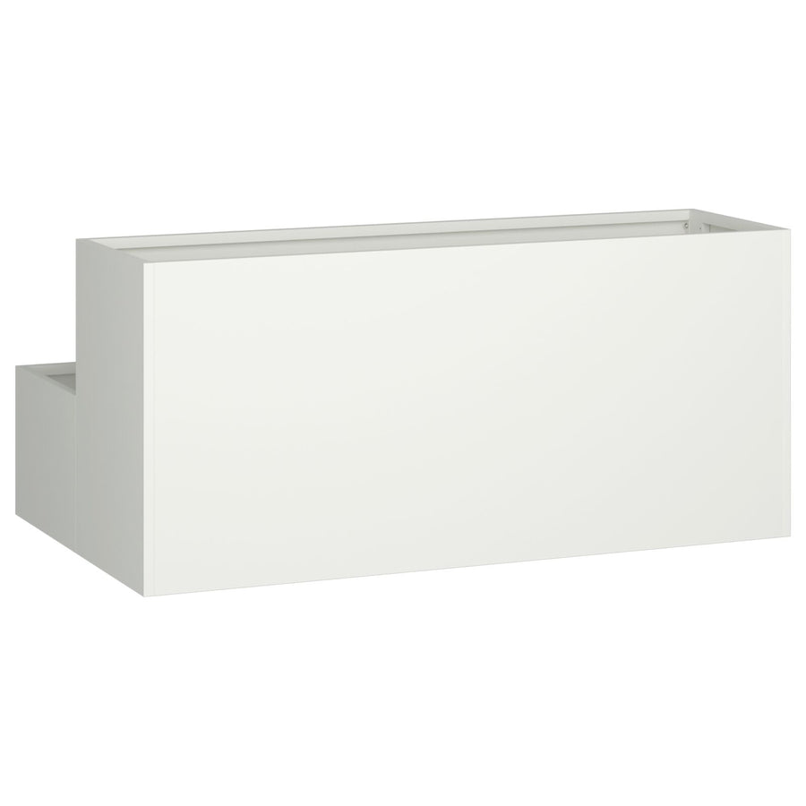 Tuin Planter 2-Tiering Te Staal 100 x 60 x 45 cm Wit