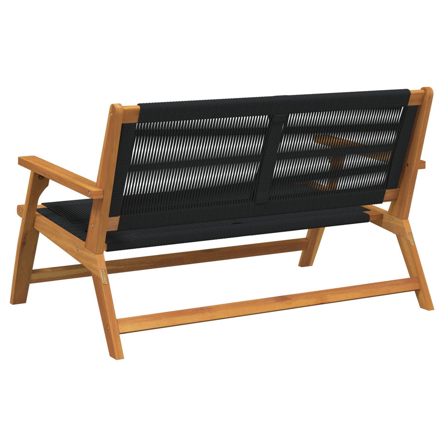 Tuin 76X122X73 Cm Massief Acaciahout Zwart Bank