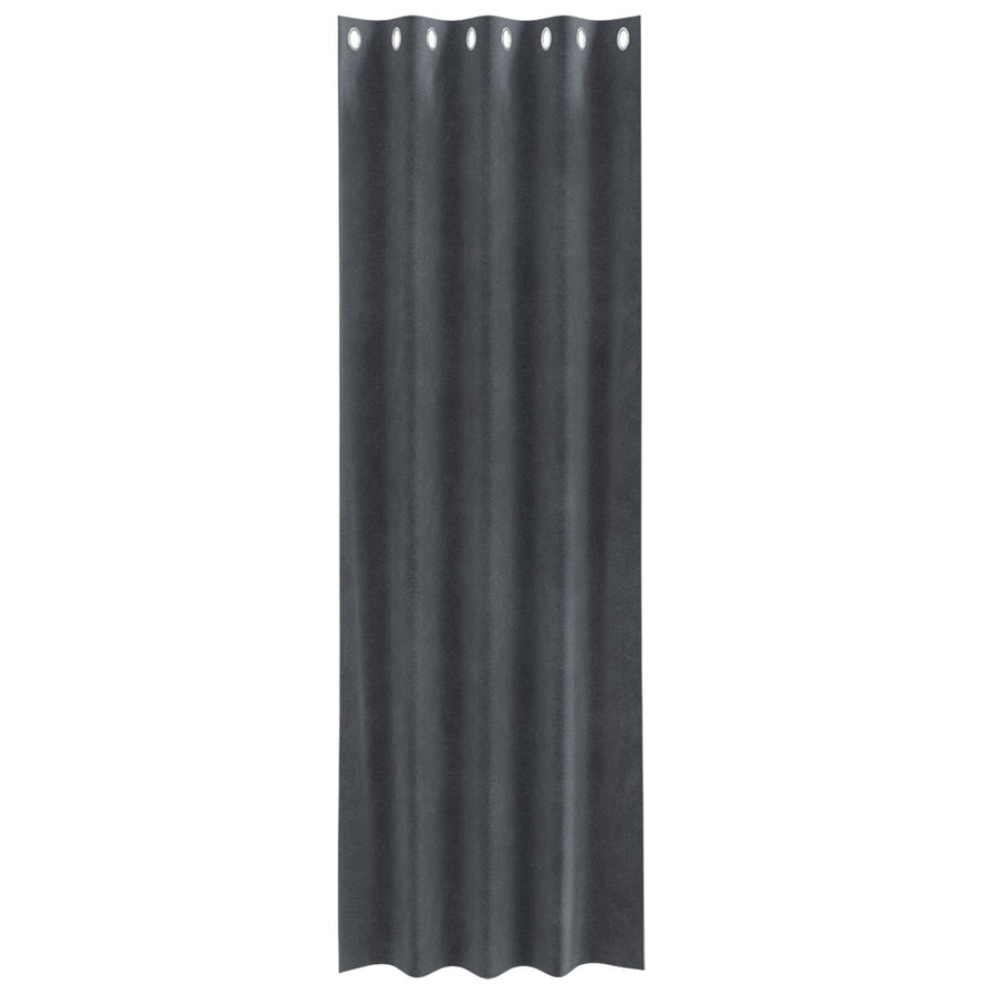 Zwarte Outdoorgordijnen 2 Stuks Fluweel Lichtgrijs 140 x 245 cm met oogjes