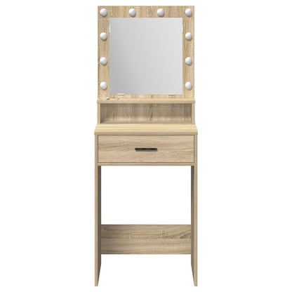 Kaptafel Met Led-Lampjes 50 x 41 x 135 cm Sonoma eiken