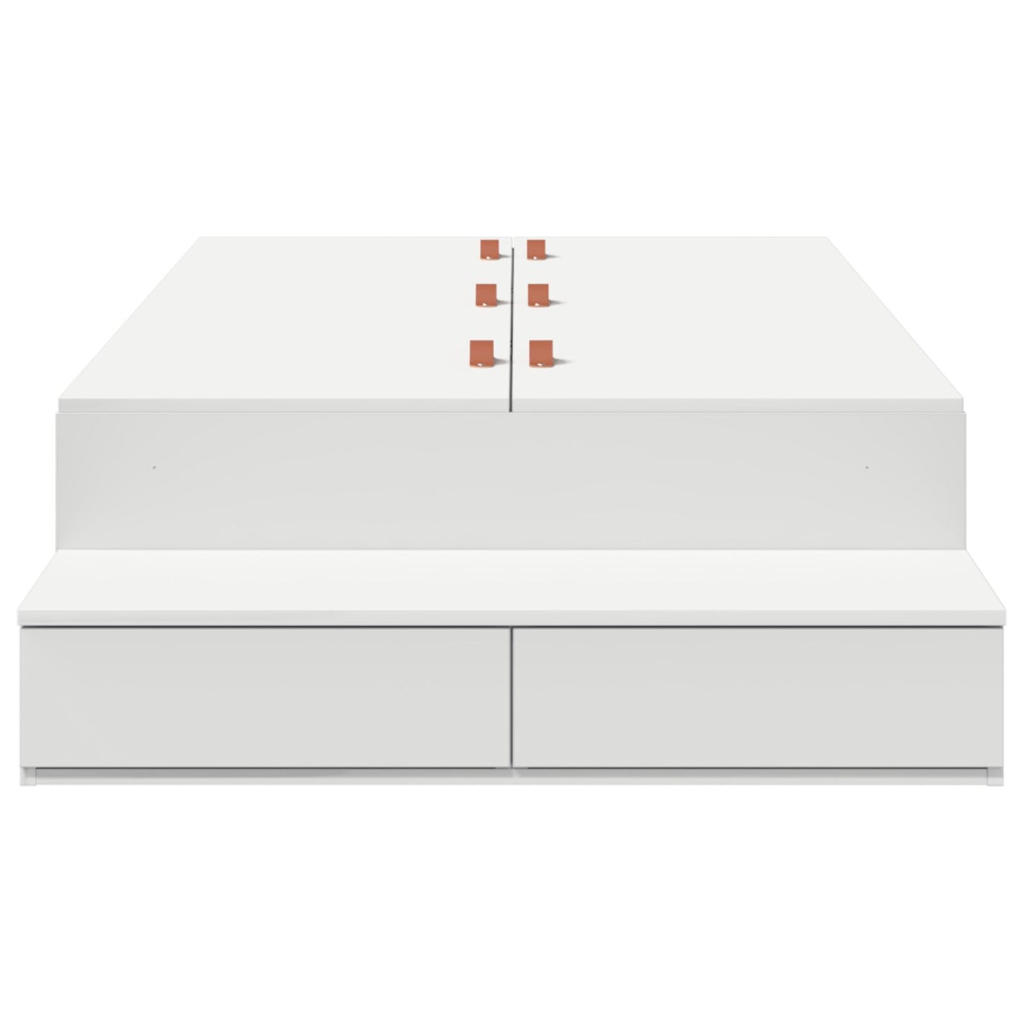 Opbergbedframe Wit Bewerkt Hout 236,5 X 90 X 31,5 Cm Artisanaal Eiken