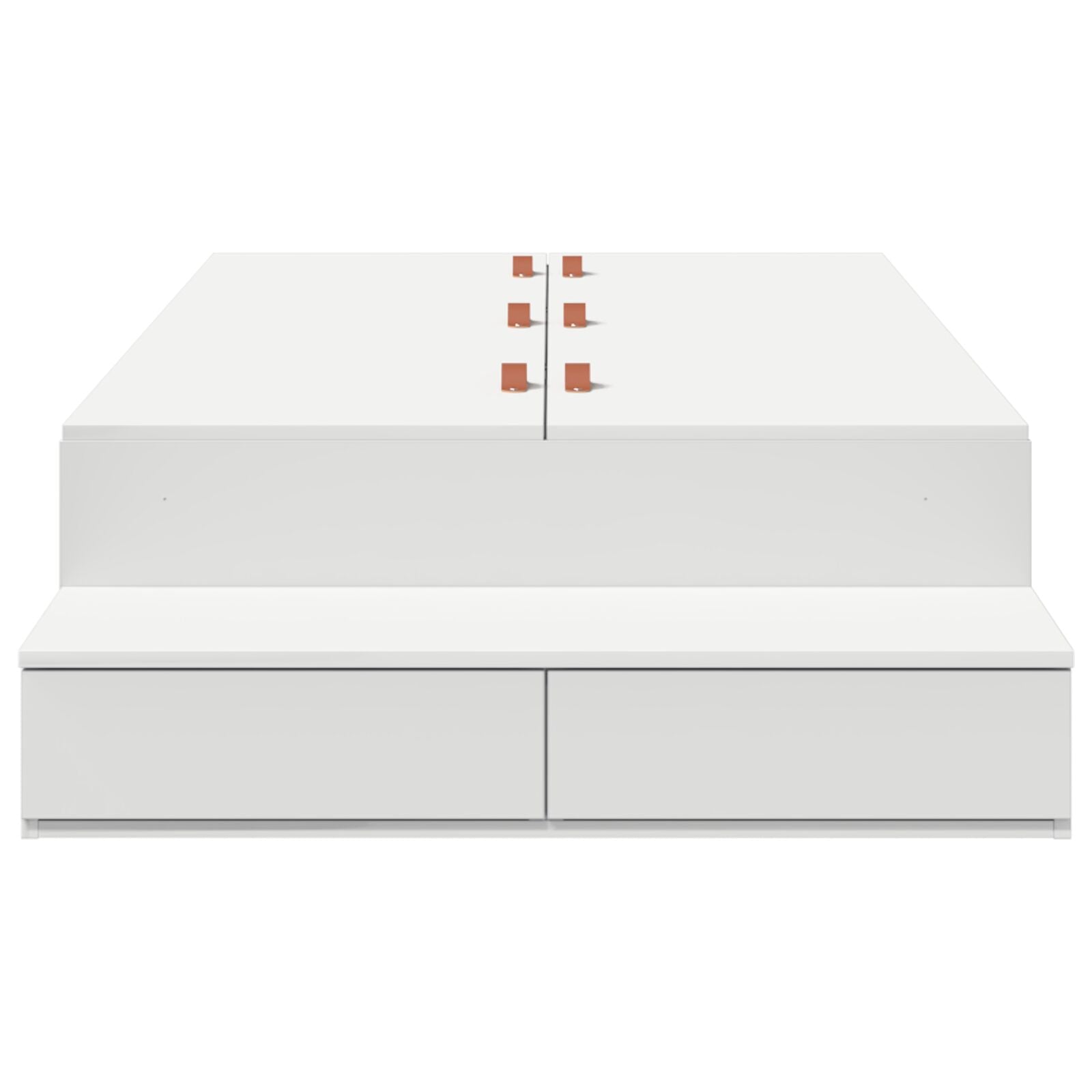 Opbergbedframe Wit Bewerkt Hout 236,5 X 90 X 31,5 Cm Artisanaal Eiken