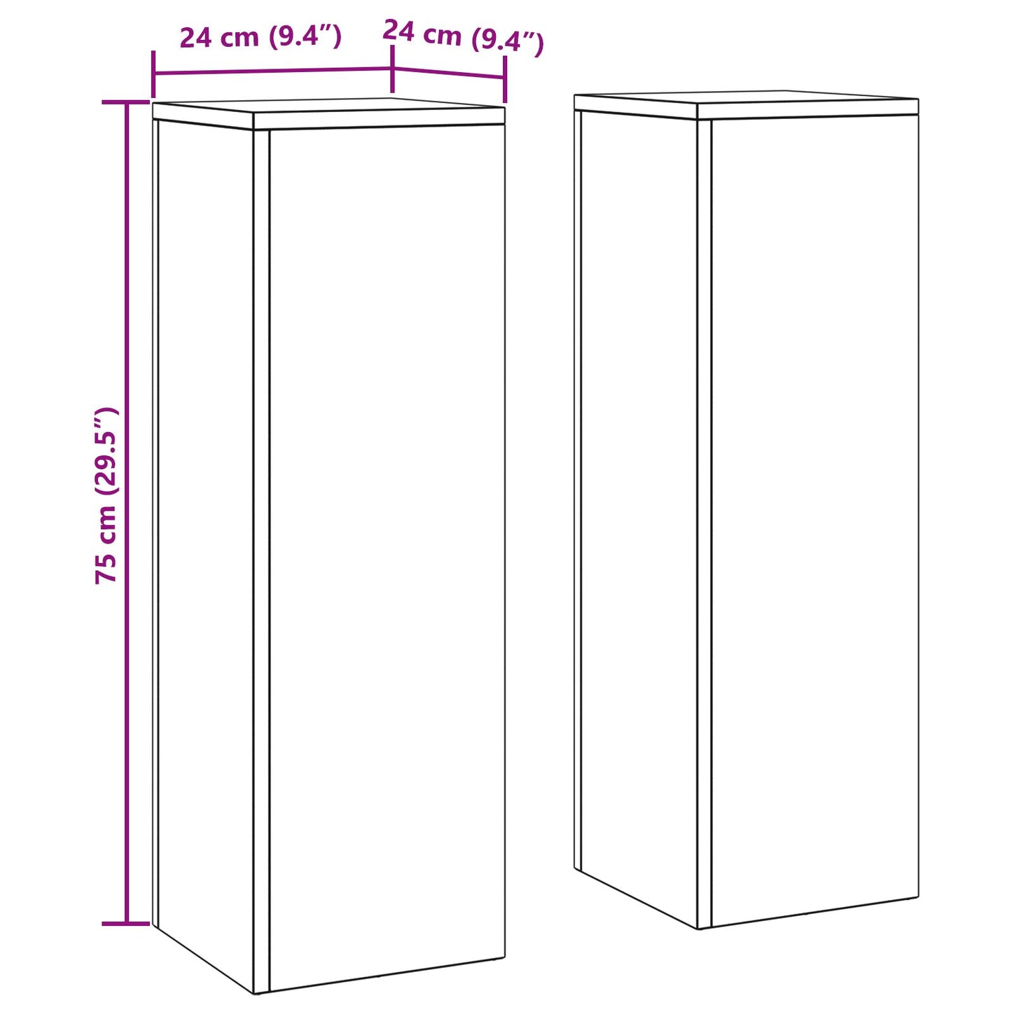 Buiten Plantenstandaarden Pilaren 2 Stuks 24X24X75 Cm Roestbestendig staal 2x (75 cm)