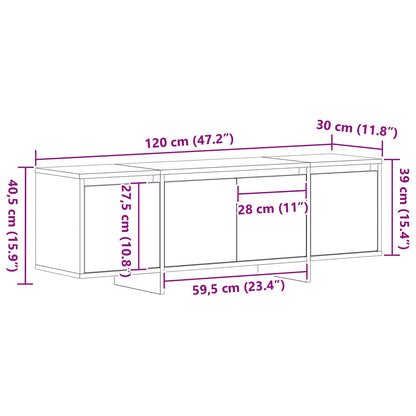 Tv Kast Zwart Eiken 120X30X40,5 Cm Gemaakt Van Hout