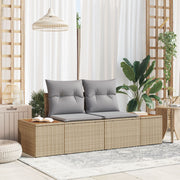 Tuinbank poly rattan 184x62x85 cm beige