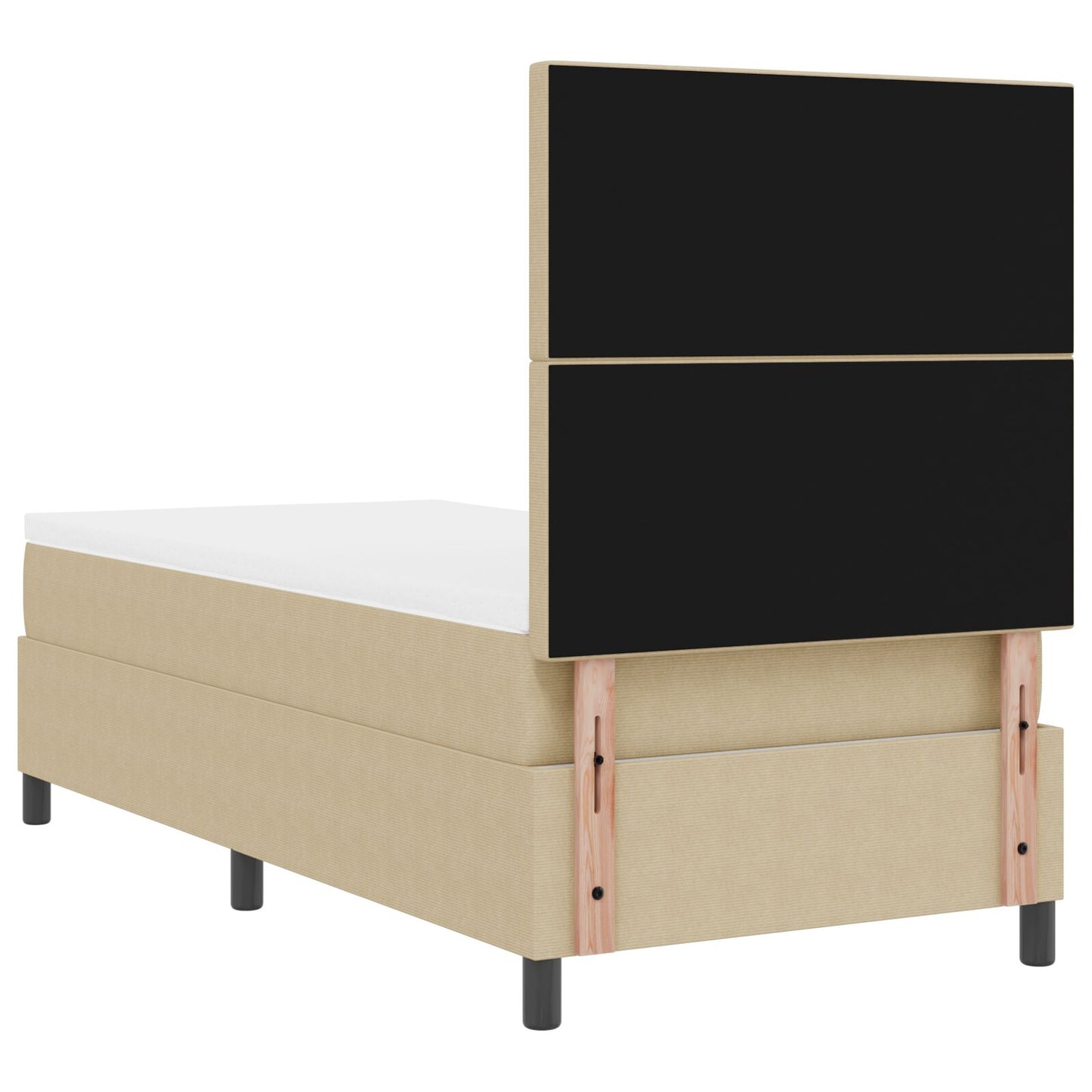Boxspringbed Met Matras Lichtbeige 80X200 Cm Corduroy Stof