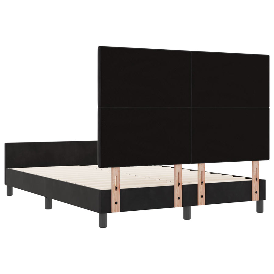 Bedframe Zwart 140X200 Cm Velvet Crème