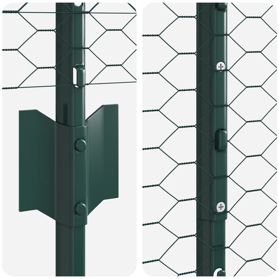 Hekpalen 5 Stuks U-Kanaal Groen 140 Cm Staal,  Hexagonaal Hek Groen 1,4X10 M Staal
