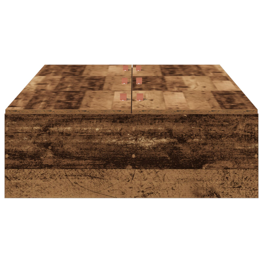 Bed Met Opbergruimte Massief Hout Eenvoudig Verweerd Hout 75 x 190 cm