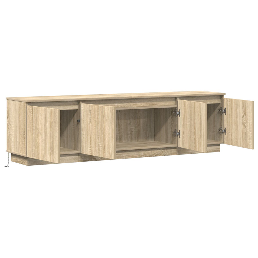 Tv-Meubel Met Led Sonoma Eik 180X38X49 Cm Gelaagd Hout Sonoma eiken