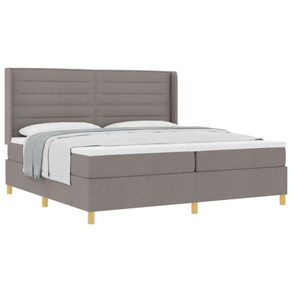 Boxspring Bed Met Matras Taupe 200X200 Cm Stof Blauw