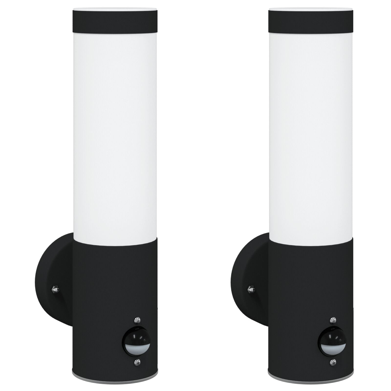Buitenwandlampen 2 Stuks Rvs Ip44 Zwart met sensor