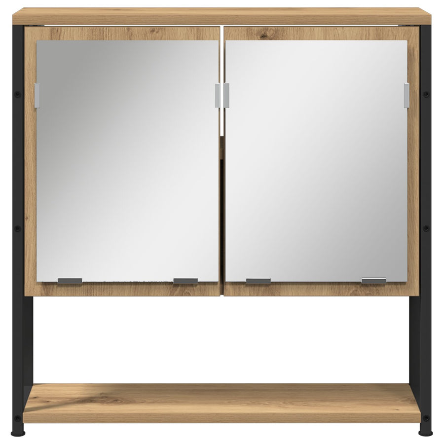 Badkamer Spiegelkast 60X16X60 Cm Bewerkt Hout Ambachtelijk eiken