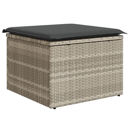 9-Delige Tuinbank Set Met Kussens Grijs Poly Rattan