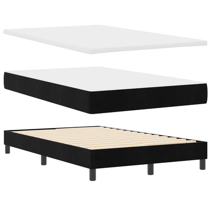 Boxspringbed Met Matras Zwart 120X200 Cm Velvet Blauw