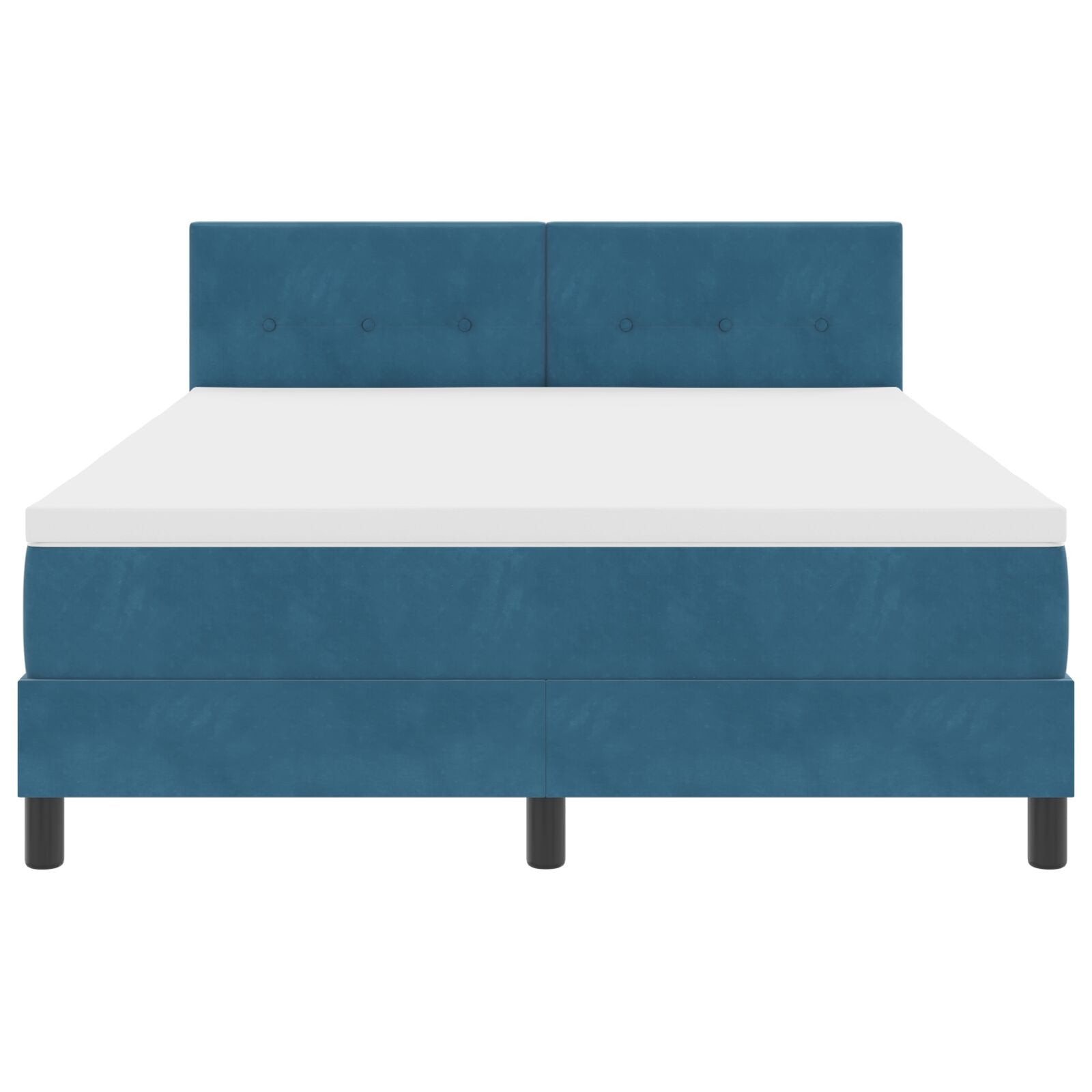 Boxspringbed Met Matras Donkerblauw 160X200 Cm Fluweel Blauw