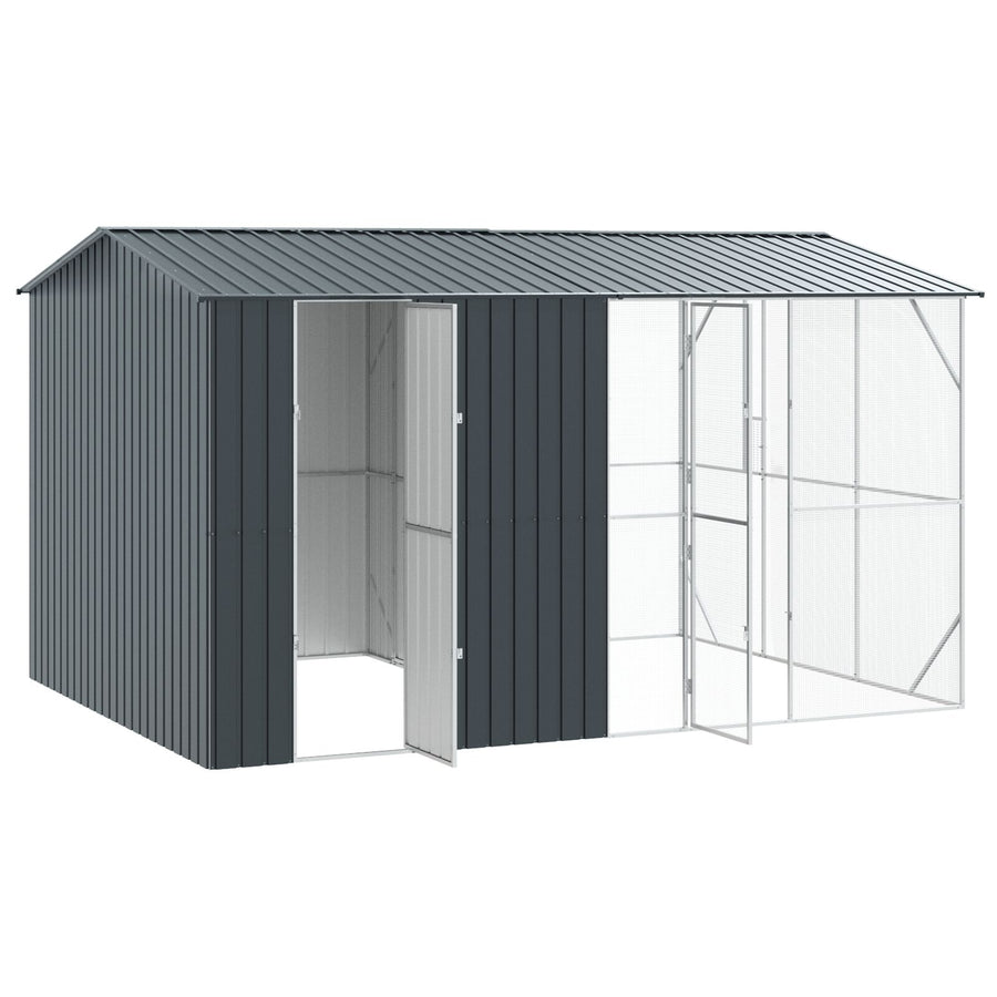 Vogelkooi Met Uitbreiding Antraciet 310X442X247 Cm Staal