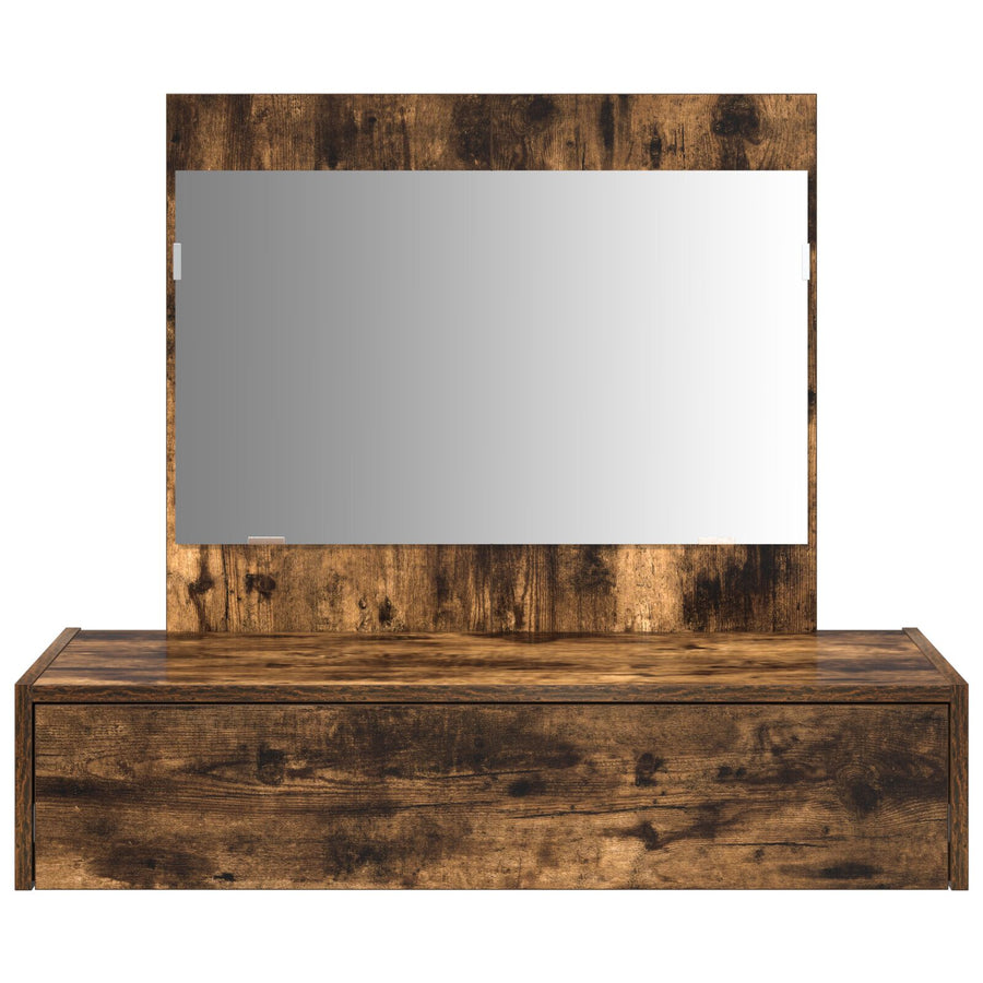 Wandhangende Kaptafel 83 x 40 x 70 cm Gerookt eiken zonder LED
