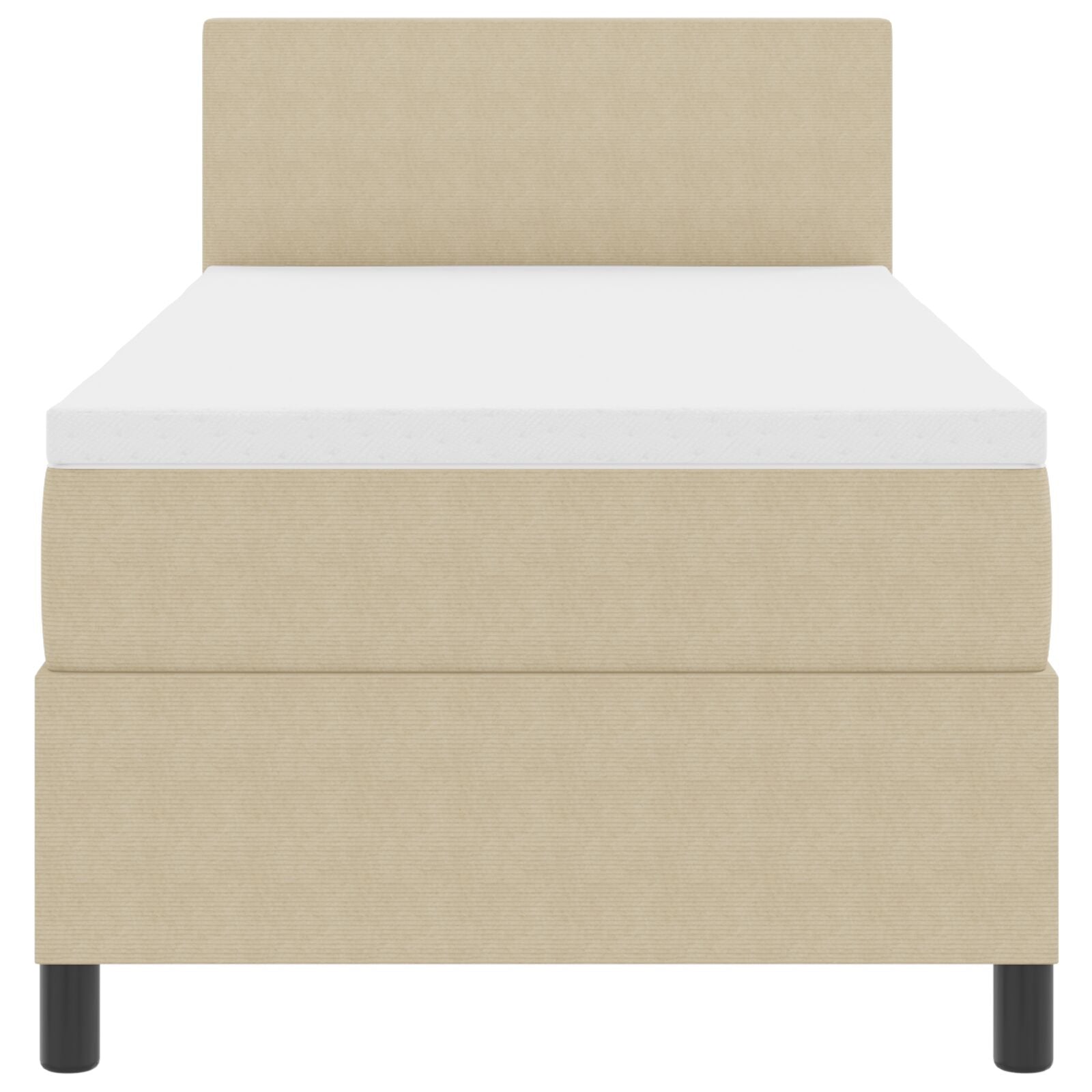 Boxspring Bed Met Matras Lichtgroen Grijs 90X200 Cm Corduroy Stof