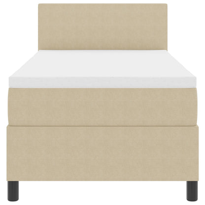 Boxspring Bed Met Matras Lichtgroen Grijs 90X200 Cm Corduroy Stof