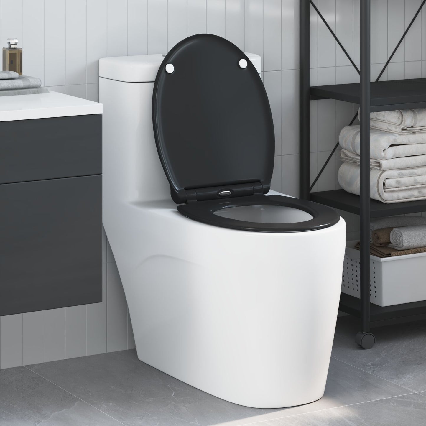 Quick Release Toiletseat Met Soft Close Duroplast Zwart