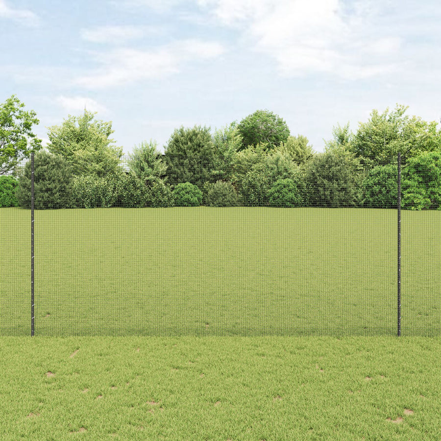 Gelaste Draadhek Met 10 U-Palen Grijs 1,5X10 M Staal