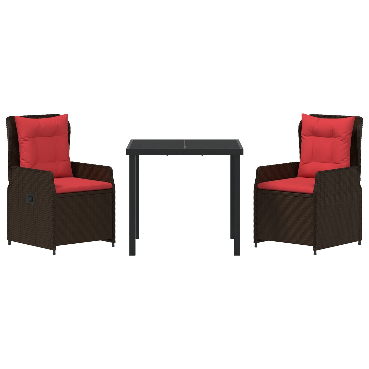 3-Delige Tuin Eettafelset Bruin Poly Rattan