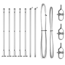 Schuttingpalen Set Set Van 7 Zilver Staal 3,2 X 3,2 X 110 Cm